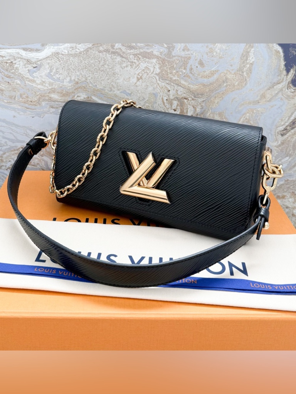 Louis Vuitton Twist West Pochette Black Epi Leather Handbag